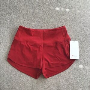 Lululemon Speed Up High Rise Shorts - Dark Red